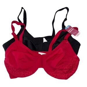Olga Luxury Lift Underwire Bra 2-Piece Set Red & Black NWT 38C